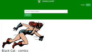 openclipart圖庫：Black Cat - comics heroine