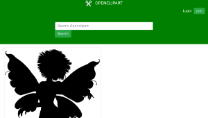 openclipart圖庫：Spiky Haired Fairy Silhouette
