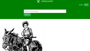 openclipart圖庫：Woman on a Horse with a Gun
