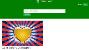openclipart圖庫：Gold Heart Starburst