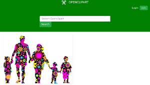openclipart圖庫：Floral Family Holding Hands Minus Ground Silhouette
