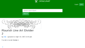openclipart圖庫：Flourish Line Art Divider 2