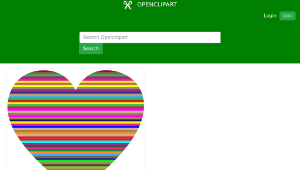 openclipart圖庫：Colorful Horizontal Striped Heart縮圖