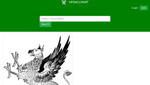 openclipart圖庫：Vintage Griffin Line Art縮圖
