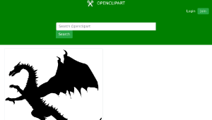 openclipart圖庫：Standing Dragon Silhouette-資源代表圖