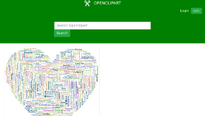 openclipart圖庫：Multilingual Love Heart Word Cloud No Background
