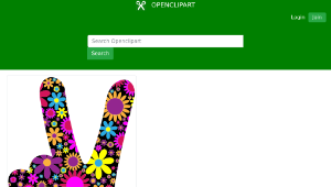 openclipart圖庫：Floral Peace Hand Sign-資源代表圖