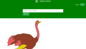 openclipart圖庫：Running Ostrich縮圖