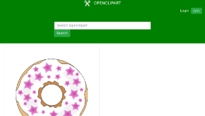openclipart圖庫：Pink Stars Donut