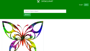 openclipart圖庫：Multispectral Tribal Butterfly Silhouette