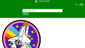 openclipart圖庫：Rainbow rocket badge