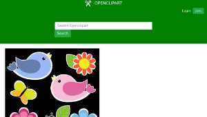 openclipart圖庫：Birds Butterfly Ladybug And Flowers縮圖