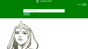openclipart圖庫：Elf Princess 2 Line Art