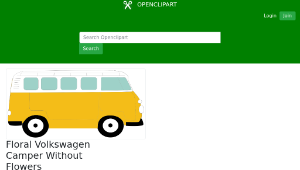 openclipart圖庫：Floral Volkswagen Camper Without Flowers-資源代表圖