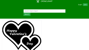 openclipart圖庫：Happy Valentine's Day Two Hearts-資源代表圖