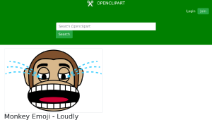 openclipart圖庫：Monkey Emoji - Loudly Crying縮圖