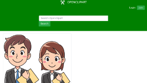 openclipart圖庫：Business man and woman with documents縮圖