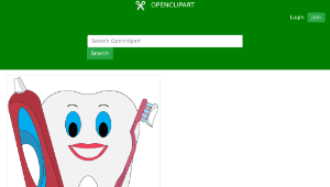 openclipart圖庫：Happy Tooth With Toothpaste And Brush