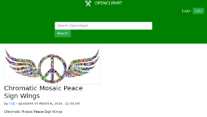 openclipart圖庫：Chromatic Mosaic Peace Sign Wings-資源代表圖