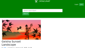 openclipart圖庫：Geisha Sunset Landscape縮圖