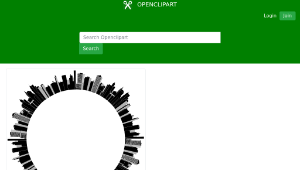 openclipart圖庫：Cityscape Skyline Radial 2縮圖