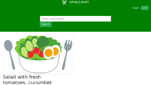 openclipart圖庫：Salad with fresh tomatoes, cucumber and eggs