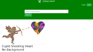 openclipart圖庫：Cupid Shooting Heart No Background縮圖