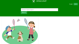 openclipart圖庫：Mother plays badminton with son and dog-資源代表圖