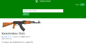openclipart圖庫：Kalashnikov (flat)-資源代表圖