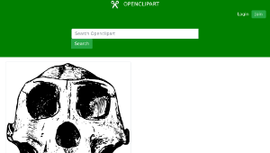 openclipart圖庫：Female gorilla skull縮圖
