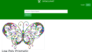 openclipart圖庫：Low Poly Prismatic Flourish Butterfly Silhouette-資源代表圖