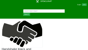 openclipart圖庫：Handshake black and white