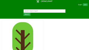 openclipart圖庫：Square Tree- 2-color- squarish and geometric.-資源代表圖
