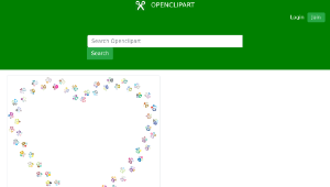 openclipart圖庫：Colorful Paw Prints Heart Mark II 3縮圖