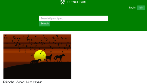 openclipart圖庫：Birds And Horses Silhouette Sunset 3縮圖