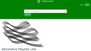 openclipart圖庫：Decorative Flourish Line Art Ribbon縮圖