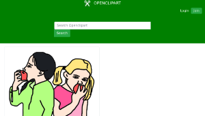 openclipart圖庫：Girls are eating apples.縮圖