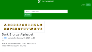 openclipart圖庫：Dark Bronze Alphabet