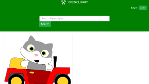 openclipart圖庫：A cat driving a car-資源代表圖