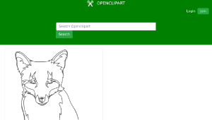 openclipart圖庫：Fox Line Art-資源代表圖