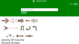 openclipart圖庫：Variety Of Colorful Striped Arrows縮圖