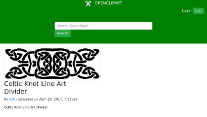 openclipart圖庫：Celtic Knot Line Art Divider-資源代表圖