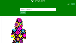 openclipart圖庫：Floral Woman Yoga Pose Silhouette-資源代表圖