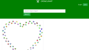 openclipart圖庫：Colorful Paw Prints Heart Mark II-資源代表圖