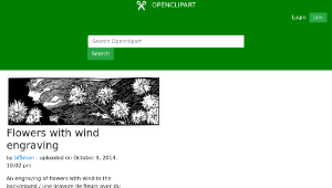 openclipart圖庫：Flowers with wind engraving縮圖