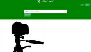 openclipart圖庫：Camera On Tripod Silhouette縮圖
