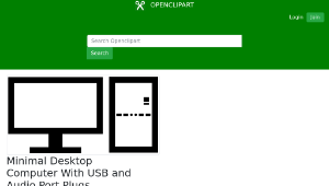 openclipart圖庫：Minimal Desktop Computer With USB and Audio Port Plugs-資源代表圖