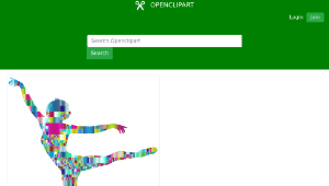 openclipart圖庫：Prismatic Mosaic Lithe Dancing Woman Silhouette縮圖