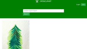 openclipart圖庫：Painted Christmas Tree, untraced縮圖