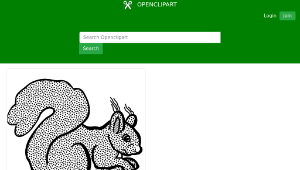 openclipart圖庫：squirrel - lineart